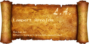 Lampert Arnolda névjegykártya